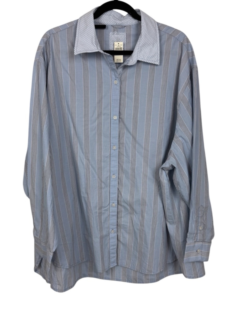 NWT Aerie Blue and White Striped Button Down Shirt XL